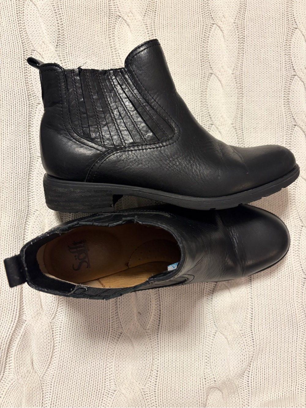 Sofft Bellis III Waterproof Black Leather Chelsea Boots Size 9.5M